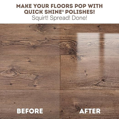 Quick Shine Hardwood Floor Luster-Polish 27oz | Plant-Derived w/Carnauba | Safer Choice, No PFAS, pH Neutral | Ready to Use Formula w/Anti-Slip Technology | Simply Squirt & Spread | Made in USA