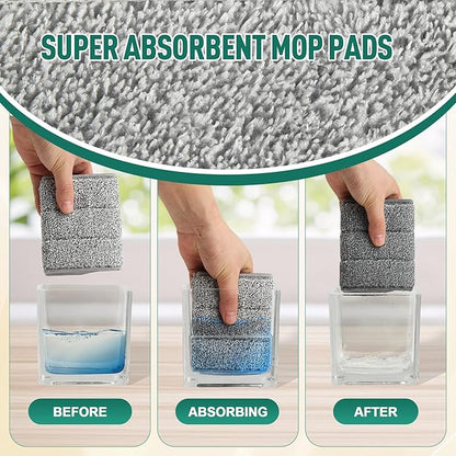 8 Pack Microfiber Spray Mop Replacement Pads for Swiffer PowerMop, Washable & Reusable Mop Refills for 13 ''-15 '' Spray Mops, Wet & Dry Cleaning Pad for Hardwood, Tile, Marble & Pet Hair