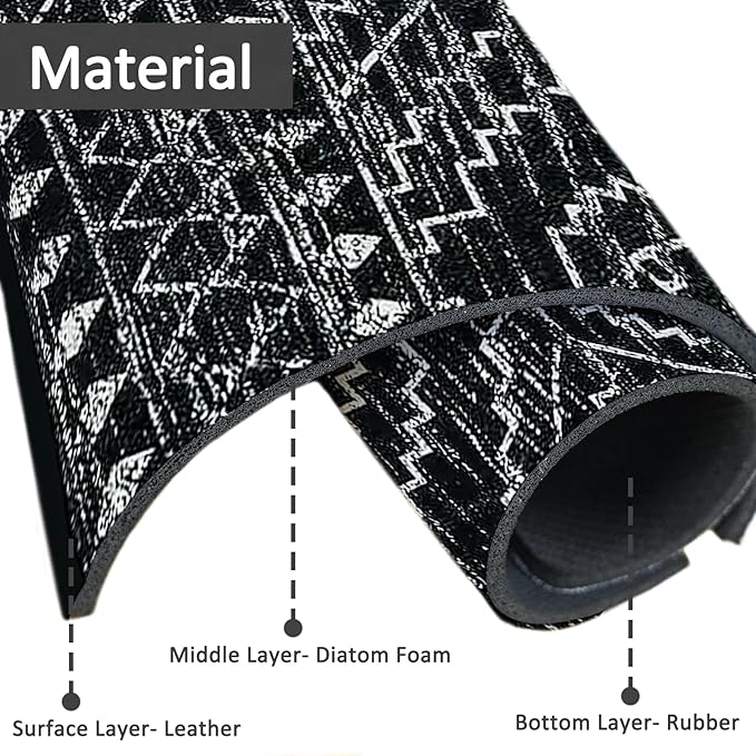 15" X 5.5" Kitchen Sink Splash Guard Faucet Mat Aztec Super Absorbent Fast Drying Faucet Guard & Draining Mat Sink Splash Guard Behind Faucet for Kitchen, Bathroom