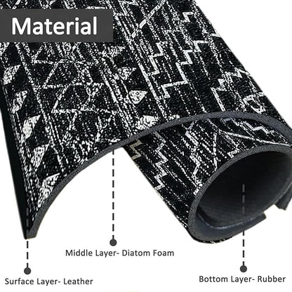 15" X 5.5" Kitchen Sink Splash Guard Faucet Mat Aztec Super Absorbent Fast Drying Faucet Guard & Draining Mat Sink Splash Guard Behind Faucet for Kitchen, Bathroom
