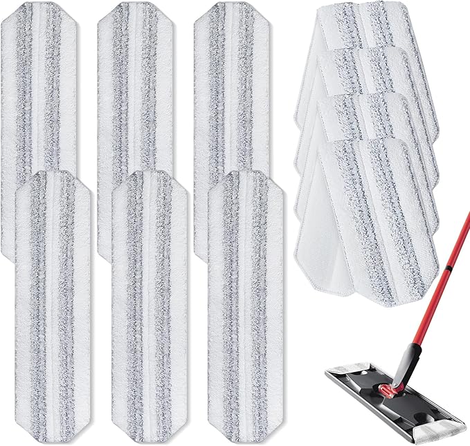 10 Pack H2prO Mop Pads,Compatible with O Cedar H2prO Flat Mop System Universal Mop Pads Mop Head Refills Washable Wet Mop,Replacment for Vileda H2prO Size Mops 15.94'' x 4.33''