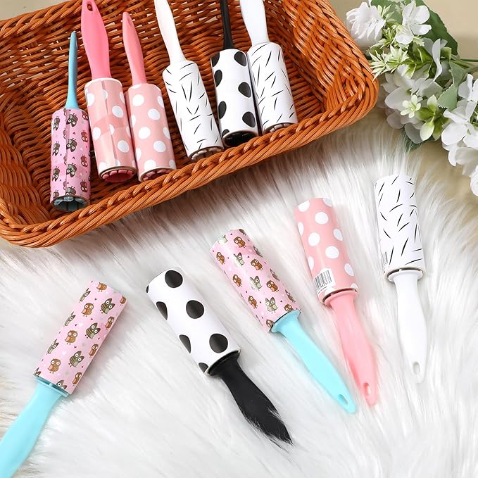 48 Pcs Bulk Mini Lint Roller for Pet Hair and Clothes Lint Roller Travel Size Removers Sticky Removing Tool for Travel, Gift Bags, Furniture, Car Seat
