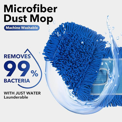 Matthew 24'' Microfiber Loop Dust Mop Washable Commercial&Residential Heavy Duty Mop Head Replacement Premium Absorbent Industrial Dust Mop Refill Pads for Hardwood, Office,Garage and Hotel -6Pack