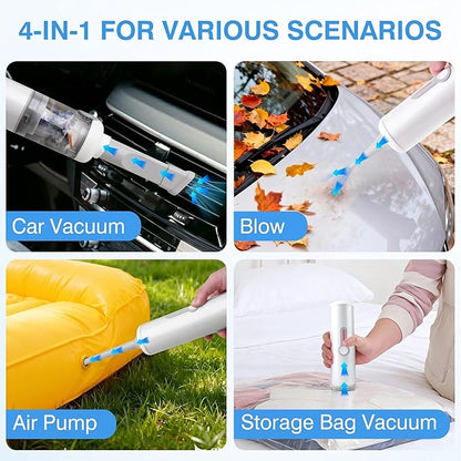 ULTREMA Car Vacuum Portable Cordless - 20000Pa High Suction Mini Vacuum Cleaner, 4-in-1 Auto Handheld Dust Blower & Air Pump, 6000mAh, 15-Piece Accessory Kit for Car Interior, Keyboard, Pet Hair