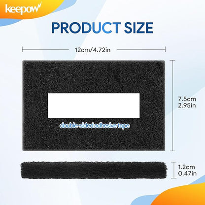 KEEPOW Compost Bin Filter Replacement for Kitchen Compost Bin Countertop, Charcoal Filters for Compost Bucket, Activated Carbon Filter for Compost Pail Counter, Rectangle,12 Pack