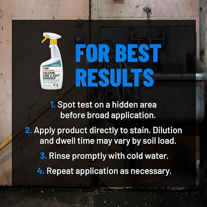 CLR PRO Calcium, Lime & Rust Remover - Quickly Removes Calcium, Lime, Hard Water Deposits and Surface Rust Stains, 32 Ounce Spray (Pack of 2)