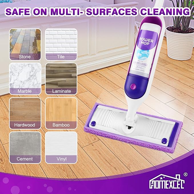 HOMEXCEL Reusable Microfiber Mop Pads for Swiffer PowerMop, Power Mop Pads Refills for 13''-15'' Spray Mop, Machine Washable Power Mop Pads Replacement for Multi-Surface Floor Cleaning, Pack of 16