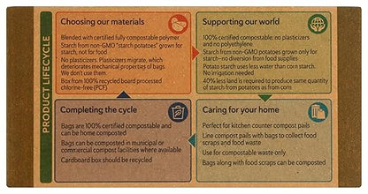 If You Care Compostable Trash Bags for Food Scraps, Kitchen Waste, Garbage – 30 Count, 3 Gallon – Certified Compostable, Non Plastic, Disposable