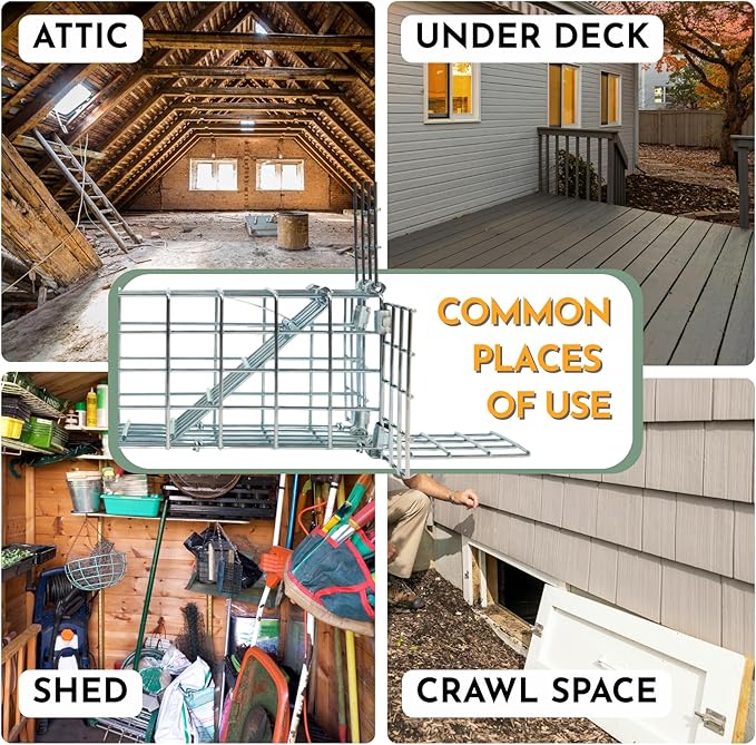 Excluder One Way Squirrel and Rodent Trap - Control Mice, Rats, Bats, Squirrels and More - Fine Copper Mesh Wool Included To Seal Hole- Better than Steel Wool - Good for Attic Door (3 x 3 Opening)