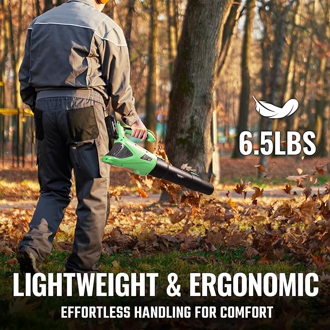 WORKPROX Leaf Blower Cordless, 20V Electric Blower with 4.0Ah Type-C Charging Battery, 89.5MPH 500CFM, Lightweight Handheld Mini Blowers for Lawn Care, Patio Cleaning, Dust, Blowing Leaves