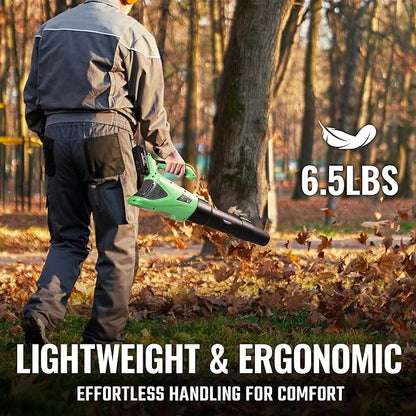 WORKPROX Leaf Blower Cordless, 20V Electric Blower with 4.0Ah Type-C Charging Battery, 89.5MPH 500CFM, Lightweight Handheld Mini Blowers for Lawn Care, Patio Cleaning, Dust, Blowing Leaves