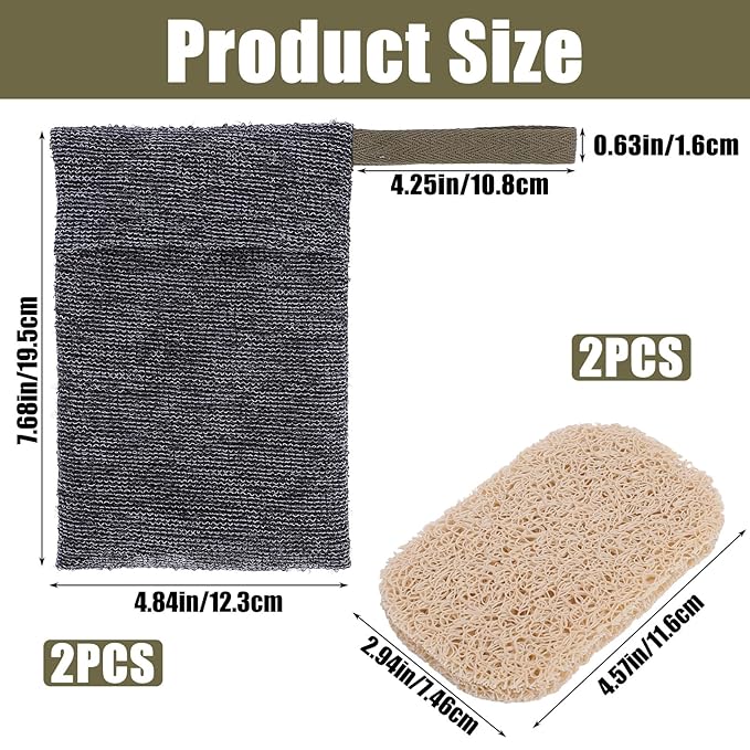 4 Pcs Bars Soap Bags Exfoliating Soap Saver Bags Foaming Bar Mesh Sock Pouches Gentle Roughness Body Scrubbers for Use Baths Showers Senstive Rough Skin