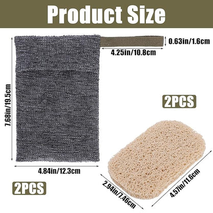 4 Pcs Bars Soap Bags Exfoliating Soap Saver Bags Foaming Bar Mesh Sock Pouches Gentle Roughness Body Scrubbers for Use Baths Showers Senstive Rough Skin