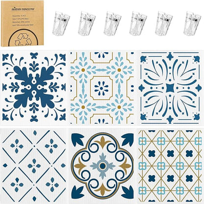Needbrock 6 Pack Swedish Dishcloths for Kitchen,Swedish Rags Dish Towels with Clips, Reusable Paper Towels Washable Absorbent Cellulose Sponge Cloths for Countertop Dishes Sink Kitchen