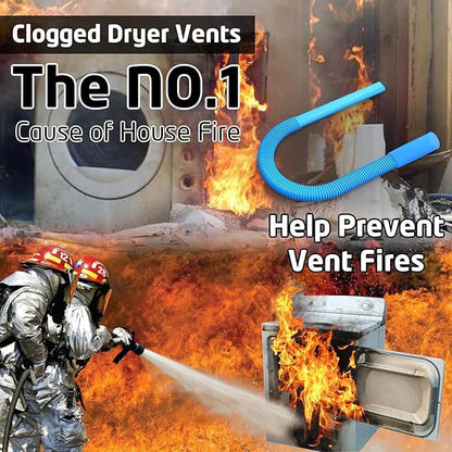 PetOde Dryer Vent Cleaner Kit, Flexible Dryer Lint Vacuum Attachment Compatible with Most Vacuum Cleaner, Blue