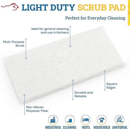 KLEEN HANDLER Light White Cleaning Pad | Multipurpose Household Scrub, Non-Scratch for Delicate Surfaces (Pack of 5)