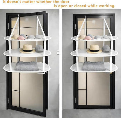 SAMJANE Hanging Sweater Drying Rack – Lay-Flat Warp-Knit Airflow Mesh for Delicates, 3 pcs 3-Tier Foldable Space-Saving Door-Hanging Design for Fast Drying & No Deformation in Small Spaces (White)