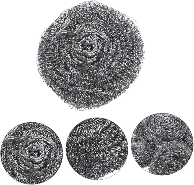 Healifty 6pcs Decontamination Cleaning Steel Wool Balls Sink Brush Pot Metal Scrubbers for Pots Pans Dishes
