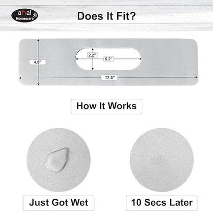 Faucet Mat Bathroom Sink Oval-Hole : AHA HOMEWARE Diatomite Rubber Bathroom Sink Splash Guard Oval Hole 2 Packs (Light Gray)