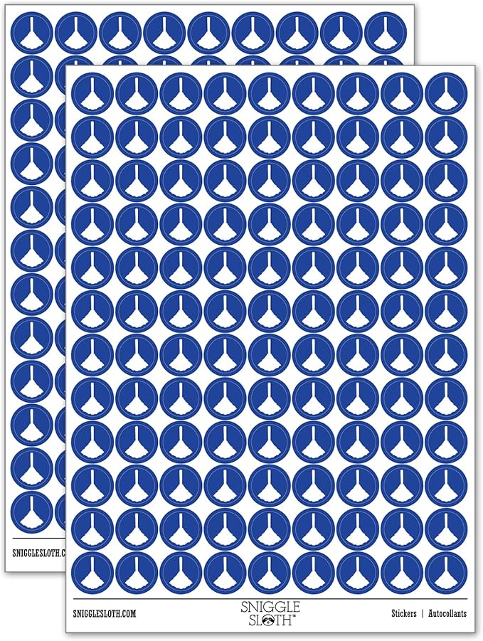Feather Duster Cleaning 200+ Round Stickers - Gloss Finish - 0.50" Size - Dark Blue
