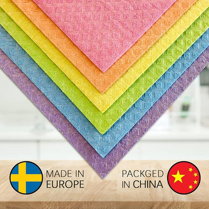 Wholesale Swedish Dish Cloths - 6 Pack Reusable Compostable Kitchen Cloth,Cellulose Sponge Dish Cloths Dish Towel Set (Grey)
