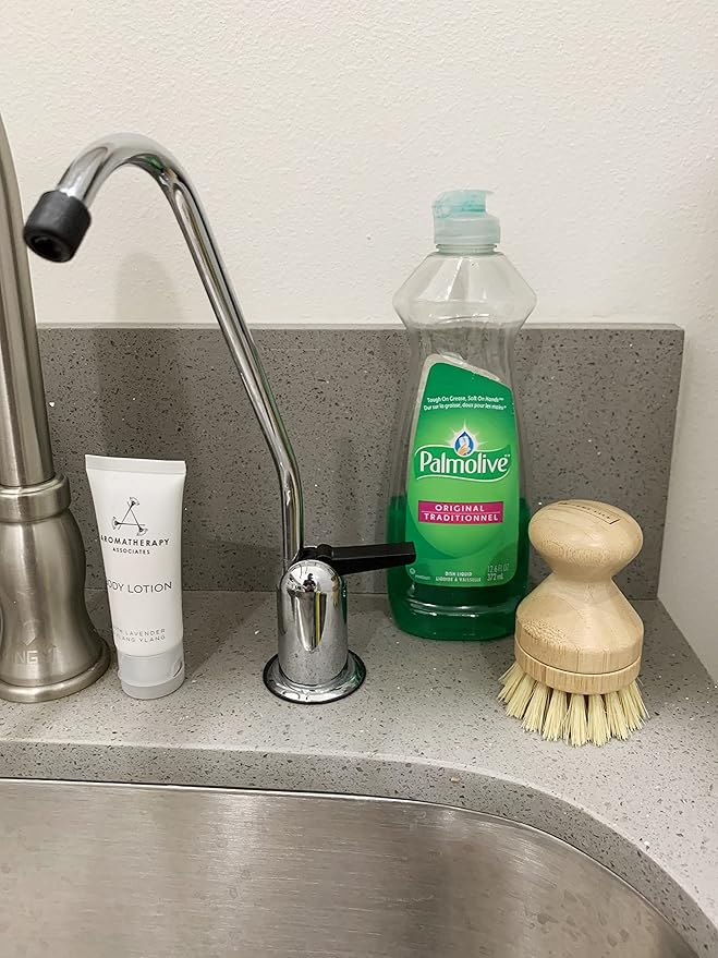 JuneLily Short Sisal Dish Brush Plant-Based for Kitchen Bathroom Cleaning Produce Washing Dishes (Short Dish Brush)