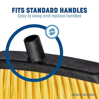 Carlisle FoodService Products 4686003 Duo-Sweep Plastic Small Debris Lobby Broom with Handle, 30 Inches, Black