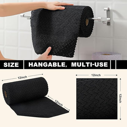 80 Pack Microfiber Cleaning Cloth Roll Reusable Paper Towels 12"x12" Tear Away Cloth,Absorbent Dish Rags for House Kitchen,Wash Cloths,Lint Free Rags for Window Cars Cleaning Supplies