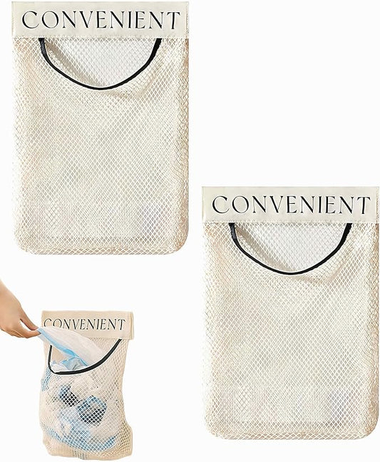 2 Pack Grocery Bag Holder for Plastic Bags, Shopping Bag Storage Dispenser under Sink with Sticky Wall Mount