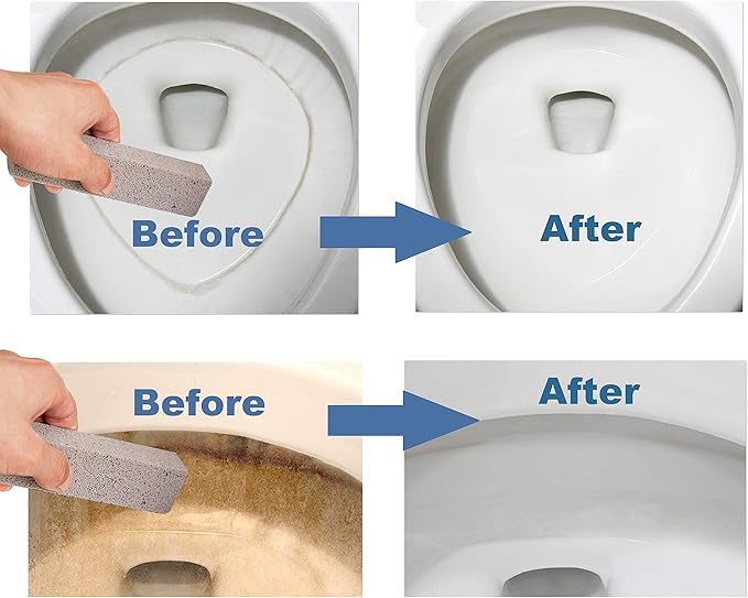 KEOKAY Pumice Stone for Toilet Cleaning, Powerfully Cleans Hard Water Rings and Stains, Suitable for Stains On Toilets, Bathtubs, Tiles, Swimming Pools and Stainless Steel Sinks 6 Packs
