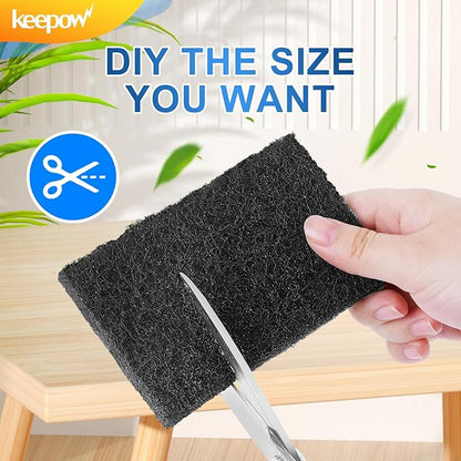 KEEPOW Compost Bin Filter Replacement for Kitchen Compost Bin Countertop, Charcoal Filters for Compost Bucket, Activated Carbon Filter for Compost Pail Counter, Rectangle,12 Pack