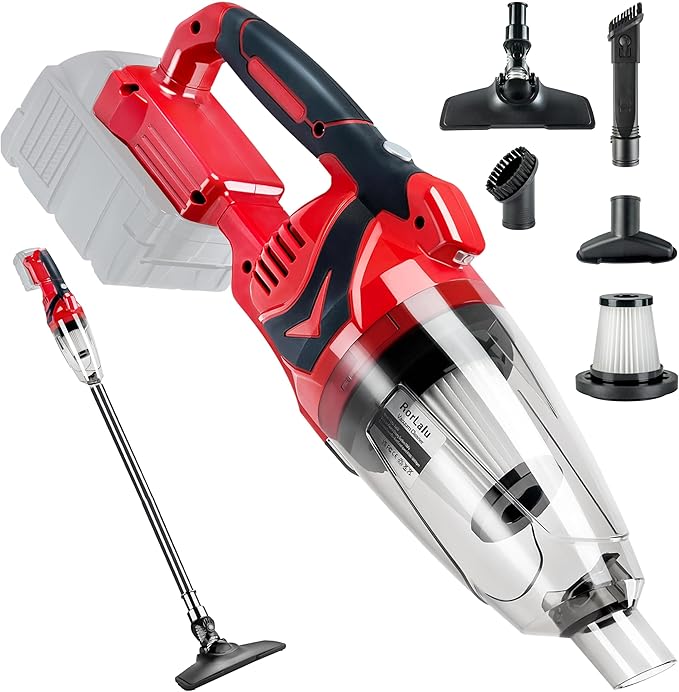 Cordless Wet/Dry Vacuum for Milwaukee Battery,4 Multi Nozzle, 2 HEPA Filter,Handheld Vacuum Cleaner for Workshop & Home Use, Bare Tool (Battery Not Included)