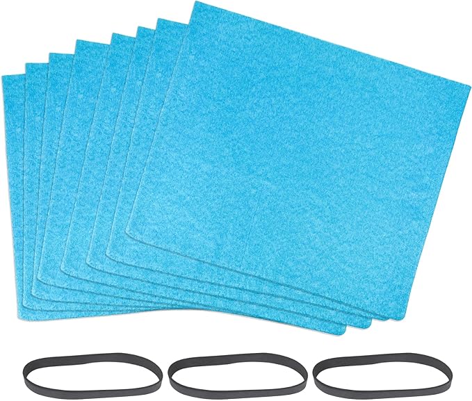8 Pack 25-1217 Reusable Dry Filter Replacement for Stanley 1-6 Gallon Wet/Dry Vacuum, with 3 Retaining Bands