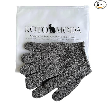 Sphynx Hairless Cats Bamboo Bath Gloves - Gentle Shower and Body Scrub Set (3 Pairs)