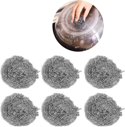 30PCS Stainless Steel Scrubbers Cleaning Balls, Heavy Duty Scouring Pads for Pots Pans Cookware, Non Scratch Stainless Steel Wire Cleaning Balls for Kitchen Bathroom BBQ