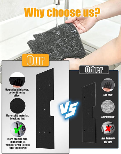 7 Pcs Dryer Vent Cleaner Kit for GE Washer Dryer Combo with Dryer Vent Brush and Dryer Vent Vacuum Hose Attachment, WH01X35719 Lint Filter Replacement Upgraded Washable Sponge for Models PFQ97HSPVDS