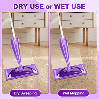 Orighty Microfiber Mop Pads Compatible with Swiffer Wet Jet, Reusable Swiffer Wet Jet Pads Refills, 12 Pack Machine Washable Replacement Pad for Multi Surface Wet & Dry Cleaning