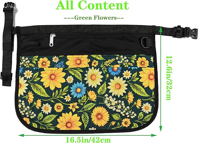 Bafelia Small Size Cleaning Caddy Apron for Women with 5 Pockets, Professional Waterproof Cleaning Supplies for Housekeepers