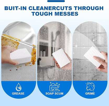 50-Pack Extra-Thick Melamine Sponges 3.94" 2.76" 1.18" Durable Kitchen & Bathroom Cleaning Pads Powerful, Non-Scratch, Water-Activated Magic Sponge