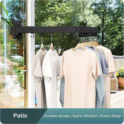 LIENAHU Clothes Drying Rack Wall Mounted,Drying Rack Clothing,Laundry Drying Rack,Wall Mount Clothes Hanger Rack,Laundry Rack Folding,Retractable Clothing Rack,Collapsible Clothes Hanging Rack