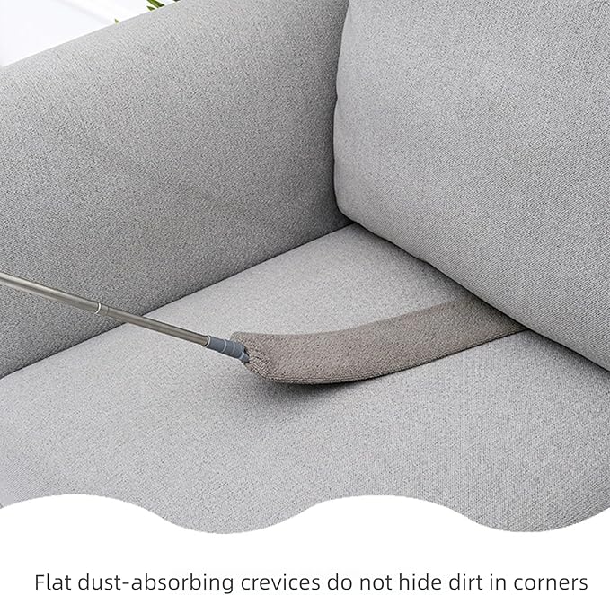 Retractable Gap Dust Cleaner, Extendable Microfiber Duster with Bendable & Removable Head, 2025 New Reusable Washable Dusting Wand for Home,Ceiling,Blinds,Under (2pcs)
