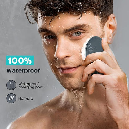 COSLUS FBS01 Facial Cleansing Brush Face Scrubber: Portable Silicone Waterproof Rechargeable Face Wash Brush, 5 Cleansing Modes, Electric Deep Cleaning for Men & Women, Removing Blackhead Exfoliating