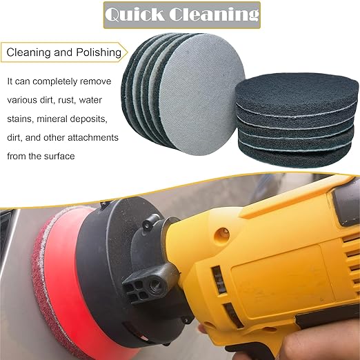 Tonmp 10 Pack 5 Inch 800 Grits Multipurpose Scrubber Scouring Pads Hoop and Loop Flocking Scuff Pads -Scuff Pads Conditioning Discs Polishing Pad for Furniture Automotive Cleaning, Rust Removal