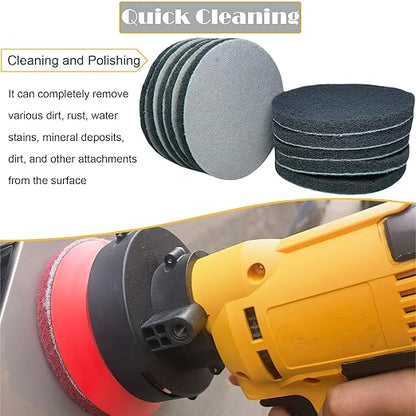 Tonmp 10 Pack 5 Inch 800 Grits Multipurpose Scrubber Scouring Pads Hoop and Loop Flocking Scuff Pads -Scuff Pads Conditioning Discs Polishing Pad for Furniture Automotive Cleaning, Rust Removal