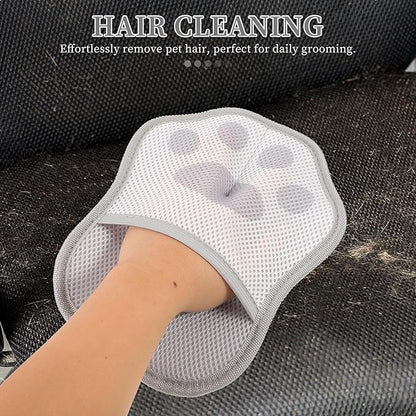 POPETPOP 3pcs Pet Grooming Gloves Set Electrostatic Hair Removal Mitts for Dogs and Cats, Soft Bathing and Shedding Brush, Reusable Pet Hair Catcher for Grooming and Cleaning