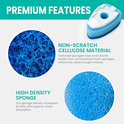 Dish Wand Refills Sponge Head with Hole,Non Scratch Dishwand Refill Heavy Duty Replacement Head,Soap Control Dispensing Scrubbers for Kitchen,Pans,Dishwasher Tools,Compatible Sponges Scrub with Handle