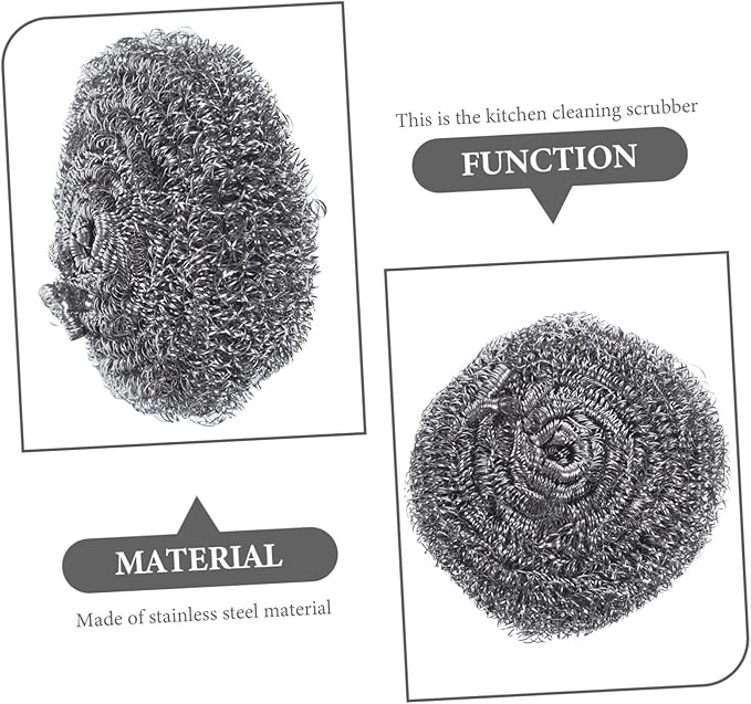 Healifty 6pcs Decontamination Cleaning Steel Wool Balls Sink Brush Pot Metal Scrubbers for Pots Pans Dishes