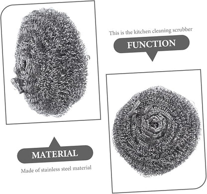 Healifty 6pcs Decontamination Cleaning Steel Wool Balls Sink Brush Pot Metal Scrubbers for Pots Pans Dishes