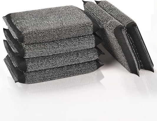 Kitchen Dish Sponges Steel Scrubbers - 6 Pack Black Non Scratch Heavy Duty Scrub Sponges，Reusable Multipurpose Metal Cleans for Washing Dishes，Pots and Pans，Household Cleaning，Bathroom