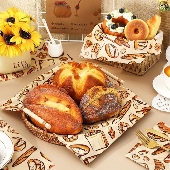 JarThenaAMCS Baking Beeswax Wrap Food Sandwich Wrap Sheet Bread Reusable Oil-Proof Picnic Liner for Home Party Kitchen Supplies